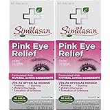 Similasan Pink Eye Relief Drops 0.33 fl oz 2 Count, for Temporary Relief from Red Eyes, Itchy Eyes, Burning Eyes, and Watery 