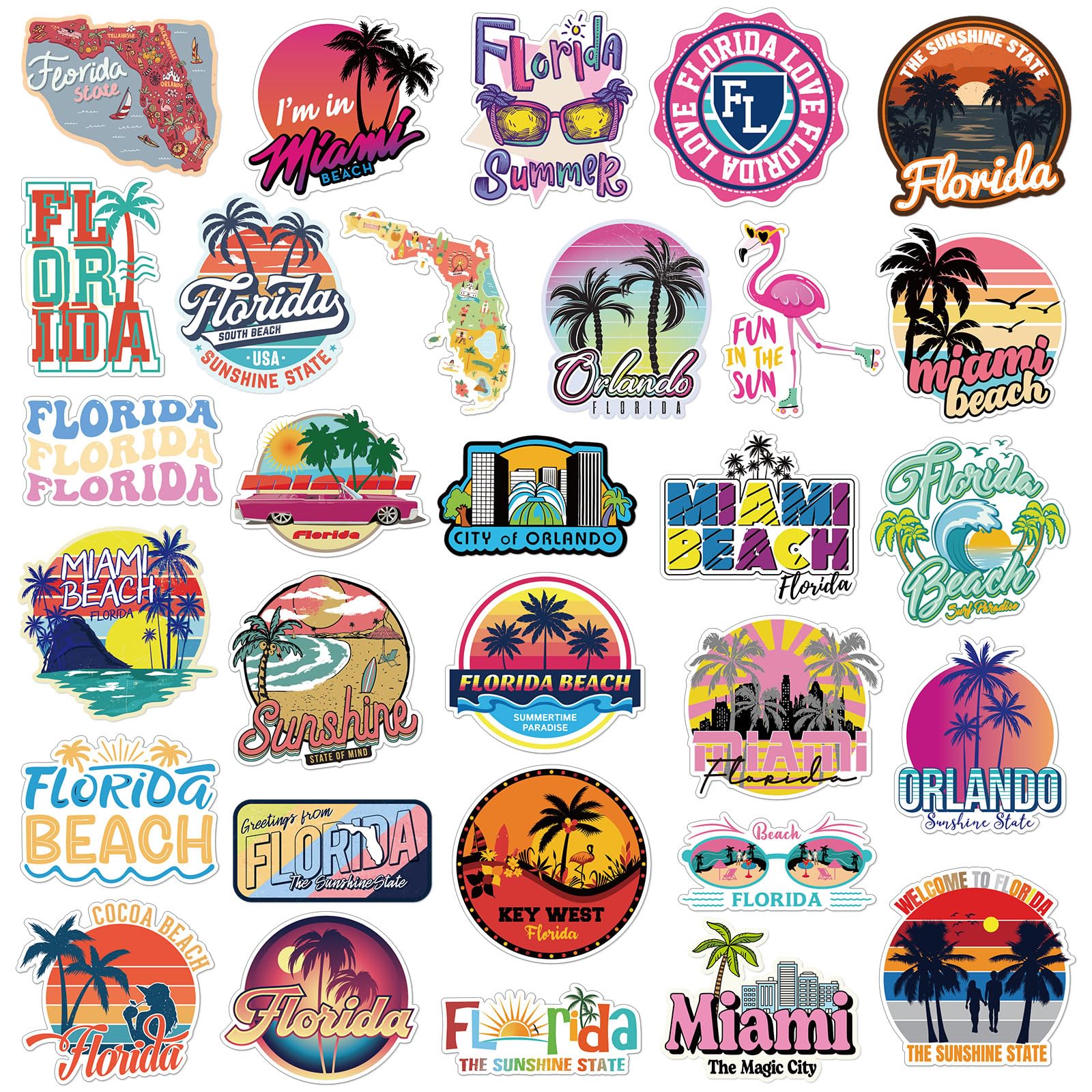 Photo 1 of Konohan 30 Pcs Florida Souvenirs Gifts Florida Magnet for Refrigerator City Magnetic Refrigerator Stickers for Home Decoration