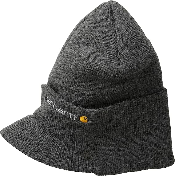 Carhartt Men's Knit Hat With Visor, Coal Heather, One Size at Amazon
