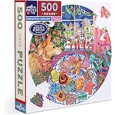 eeBoo Christmas Cookie 500 Piece Round Jigsaw Puzzle, 23" Diameter | Double coated, sturdy &amp; dust free pieces with a satisfying snap. Includes full color reference insert. Vibrant, original art