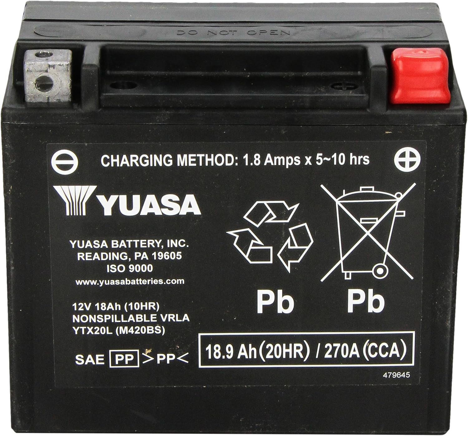 Yuasa YUAM420BS YTX20L Battery