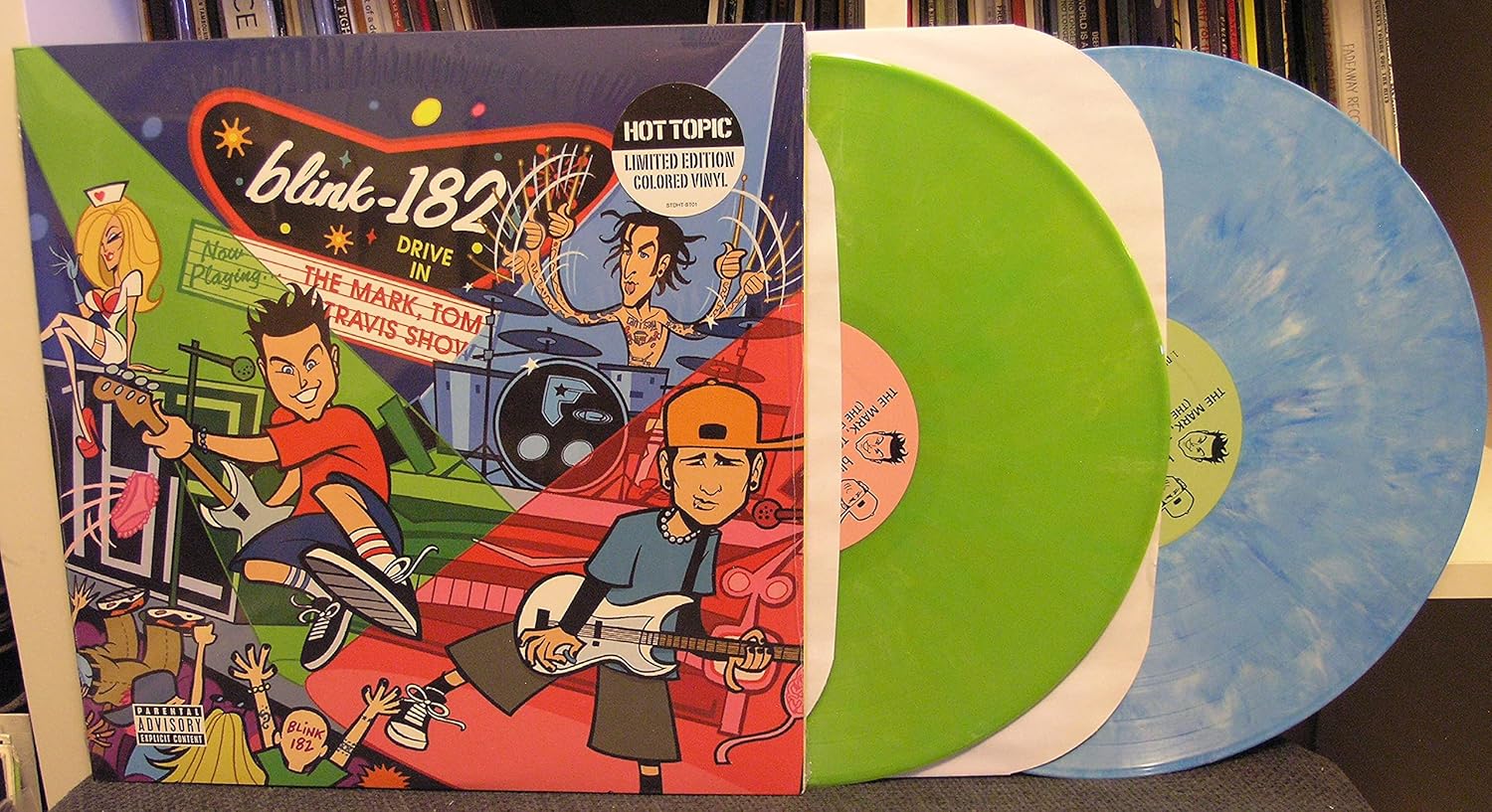 Blink 182 The Mark, Tom and Travis Show 2x LP (Lime Green Swirl/Baby Blue Swirl) (Limited to Blink 182 The Mark, Tom and Travis Show 2x LP (Lime Green Swirl/Baby Blue Swirl) (Limited to