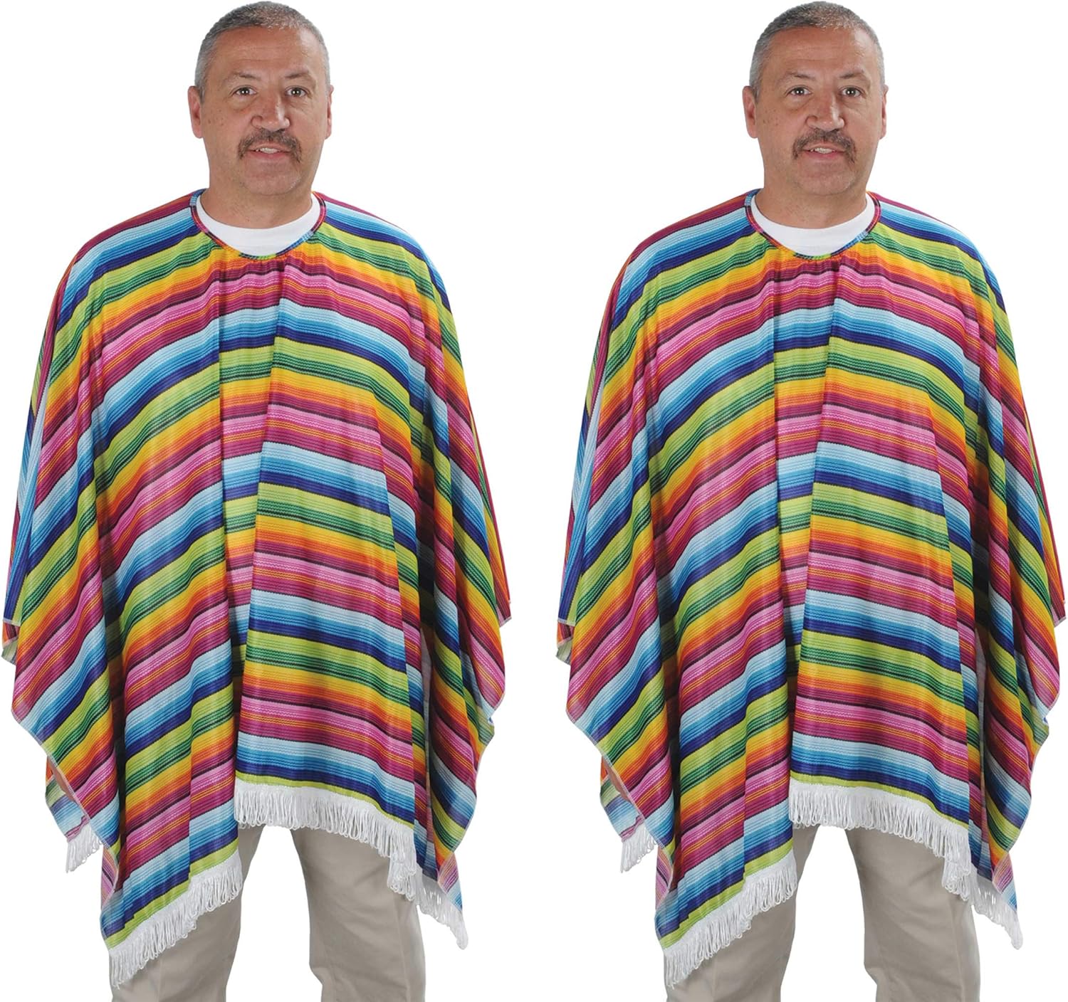 Amazon Com Beistle Mexican Serape 2 Piece Fiesta Party Supplies Poncho Day Of The Dead Costume Accessories 54 X 30 Multicolored Kitchen Dining