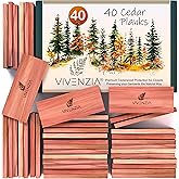 Vivenzia Cedar Blocks for Clothes Storage, 40 Cedar Planks, Cedar Blocks for Closet, Cedar for Closets, Natural Closet Smell Eliminator,Natural Closet Deodorizer,Drawer Fresheners for Dresser
