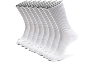 MONFOOT Men's/Women's 4-8 Pairs Athletic Cushion Crew Socks, Multipack