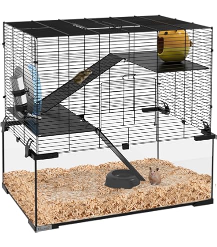 Amazon.com : SAVIC Ambiente Animal Cage with Hay Rack, Small, 100