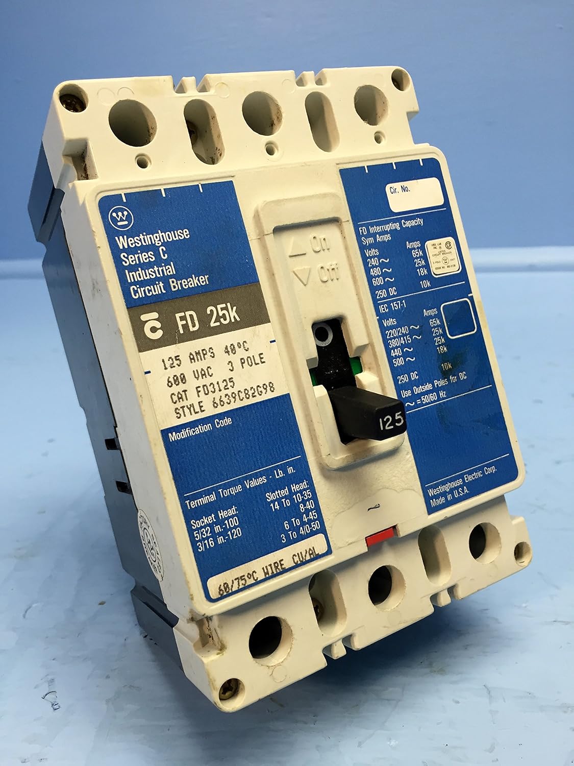 Professionele uitruisting 125 Amp 3 Phase FD25 K Westinghouse Series C