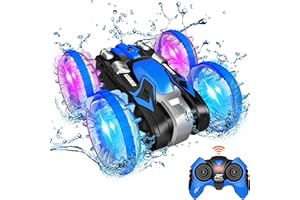 HONY Toys for 5-12 Year Old Boys Amphibious RC Car for Kids 2.4 GHz Remote Control Boat Waterproof RC Monster Truck Stunt Car 4WD Remote Control Vehicle Boys Girls Gifts All Terrain Water Beach Pool Toy