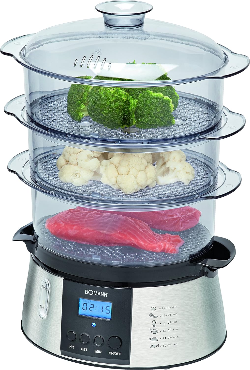 Bomann DG CB Vaporera eléctrica recipientes pantalla LCD W