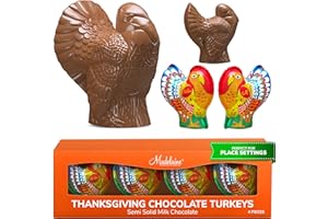 THE MADELAINE CHOCOLATE COMPANY Madelaine Milk Chocolate Turkey Candy Gift Box – 4 Piece Foil-Wrapped Thanksgiving Chocolates – Festive Fall Holiday Treats & Décor – 1 oz Each (4oz Total)