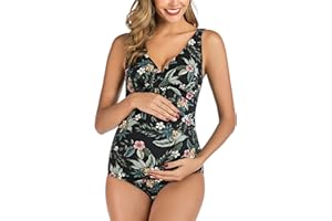 EASTELEGANT Maternity Floral Swimsuits One Piece Bathing Suits V-Neck Pregnancy Swimwear Bikini