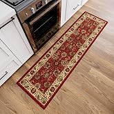 Ottomanson Oriental 2x6 Runner Rugs for Hallway &ndash; Kitchen Rug Runner | Non-Slip Bathroom Mat &ndash; Ultra-Thin Indoor Entryway Rug &ndash; Stain Resistant Carpet for Bedroom and Laundry Room, 1'10" x 6'