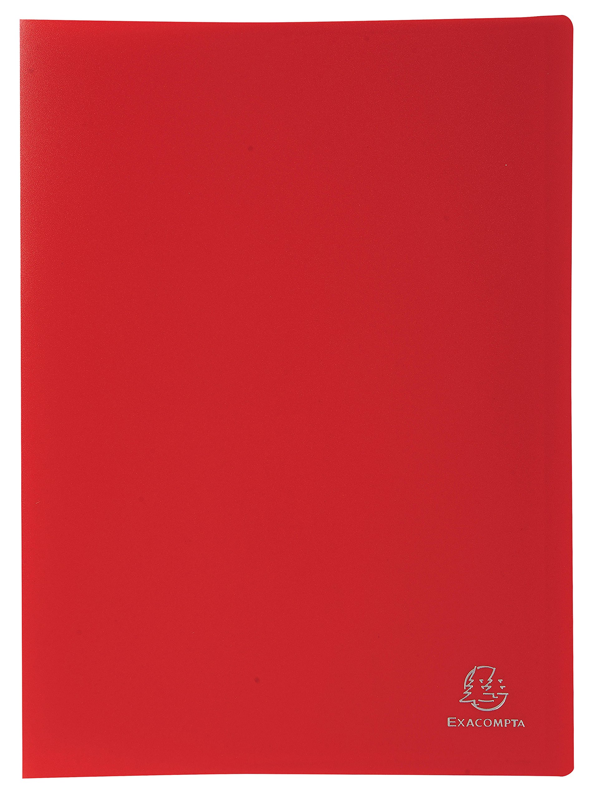 Exacompta - Ref 8525E - Soft PP Display Book - Suitable for A4 Documents, Made from Polypropylene, Lightweight, 20 Pockets, 40 Viewing Pages - Red Cover