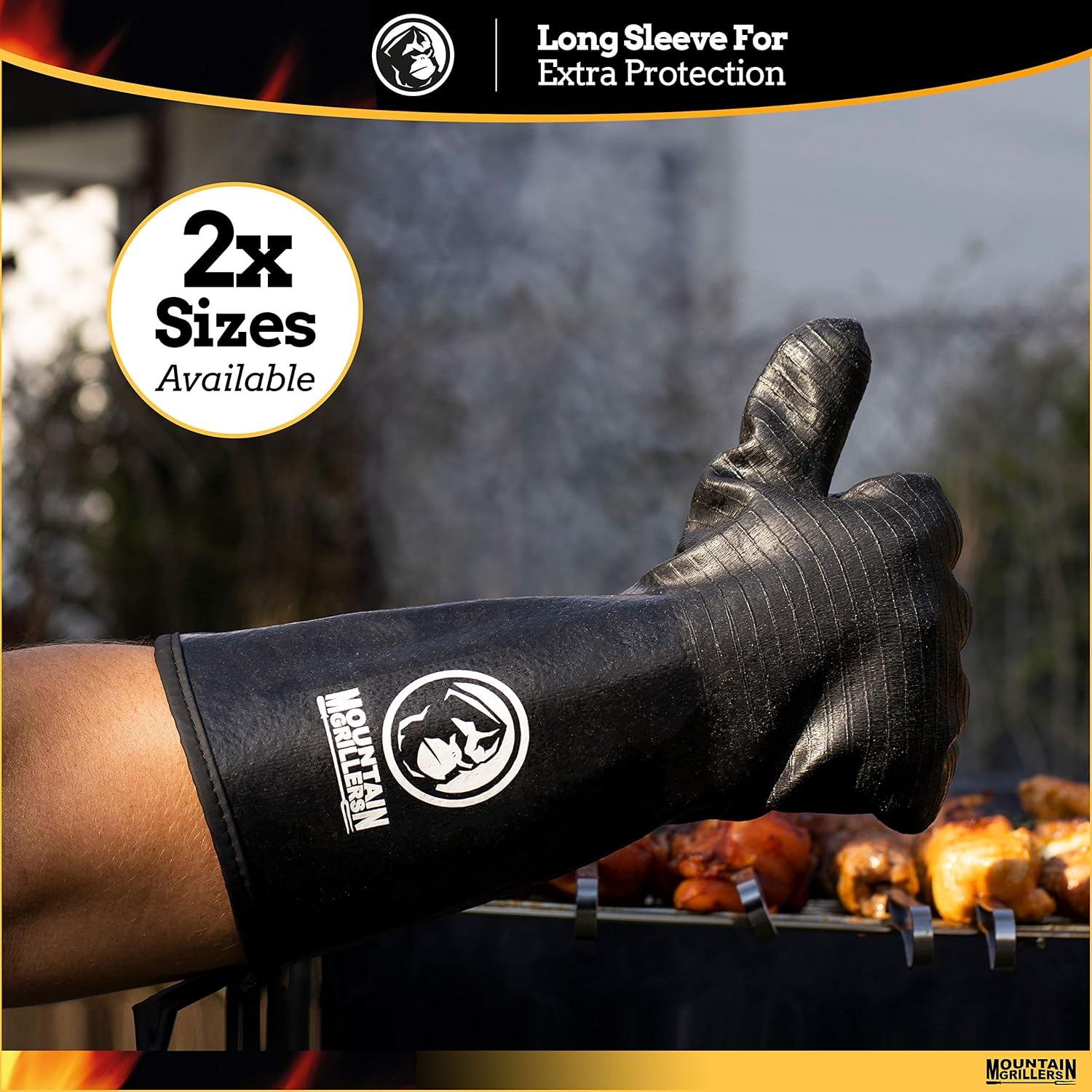 Extreme Heat Resistant Gloves for Grill BBQ - High Temperature Fire Pit Grill Gloves - Barbecue Cooking, Smoker, Oven, Fryer, Grilling - Waterproof, Fireproof, Oil Resistant - Neoprene Coating: Kitchen & Dining