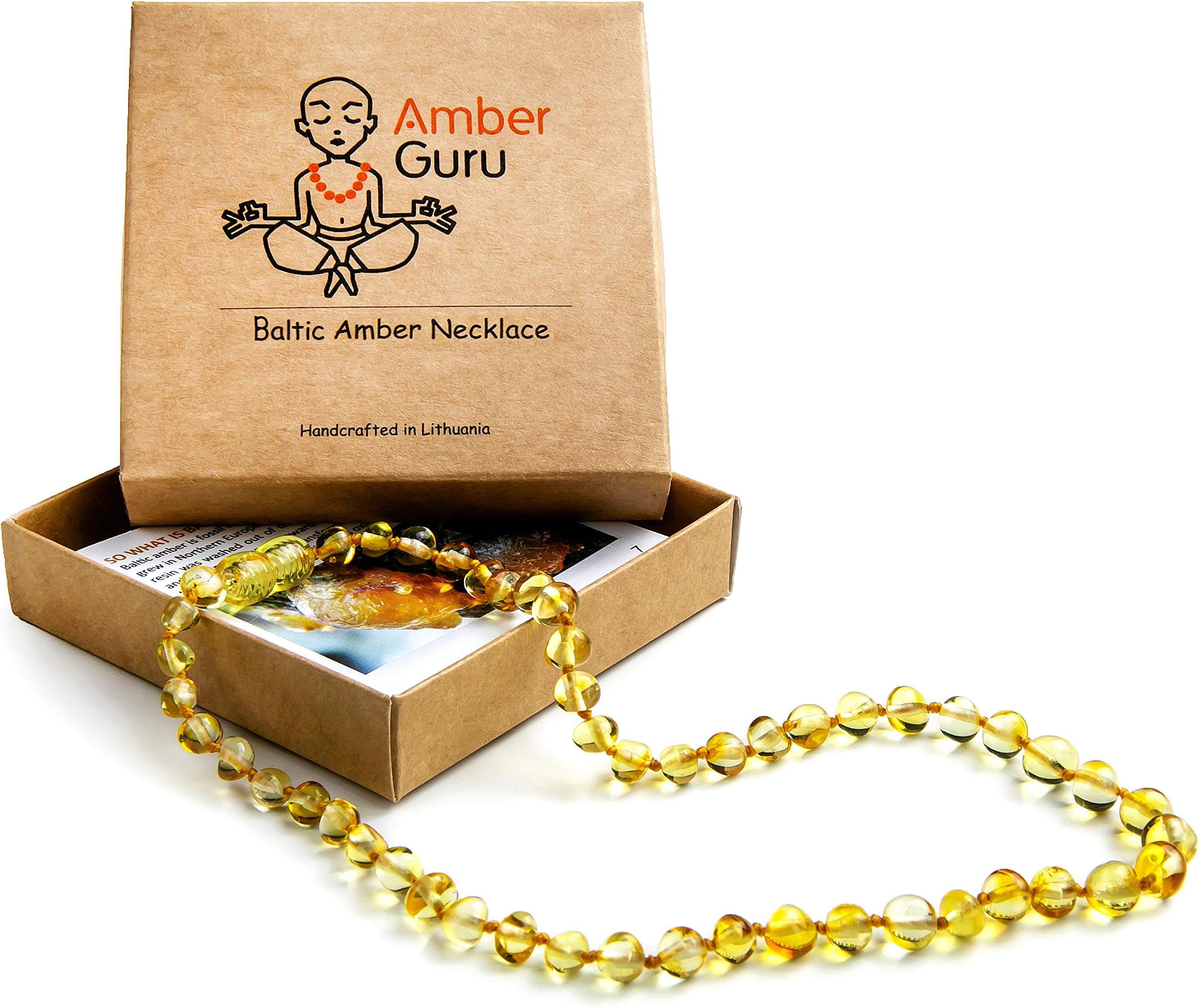 Baltic Amber Necklace - 12.5 Inches - Immune Boost, Anti Inflammatory, Pain Relief & Drooling Reduce Properties - Unisex…