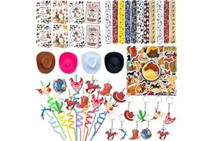 CZWXOXO 110 Pcs Western Cowboy Party Decoration ，Suitable for West Cowboy Themed Parties, Western Cowboy Party Favors，Suitable for Gifting Cowboy Playset Pack for Birthday Favors