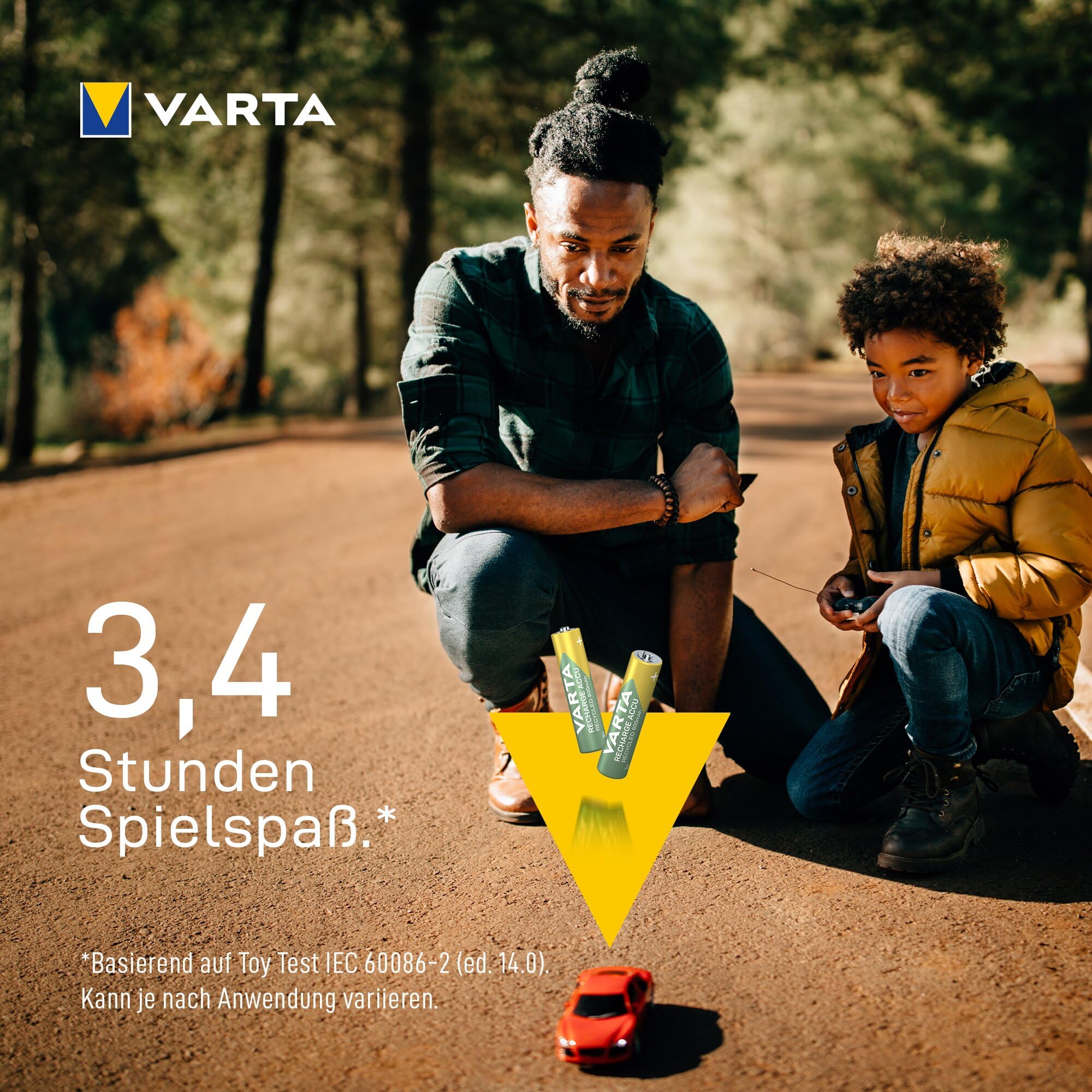 VARTA Batterien AAA, wiederaufladbar, 4 Stück, Recharge Accu Recycled, 800 mAh Ni-MH Akku, aus 25 % recyceltem Material, vorgeladen, sofort einsatzbereit 8