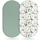 GLLQUEN BABY 4Pack Oses Basket Fitted Sheets, Newborn Pra Sheets