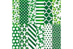 24 Sheets St. Patrick's Day Pattern Pad 11.8'' x 11.8'' St. Patrick's Day Scrapbook Paper Pad Green Shamrock,Stripe,Clover Pa