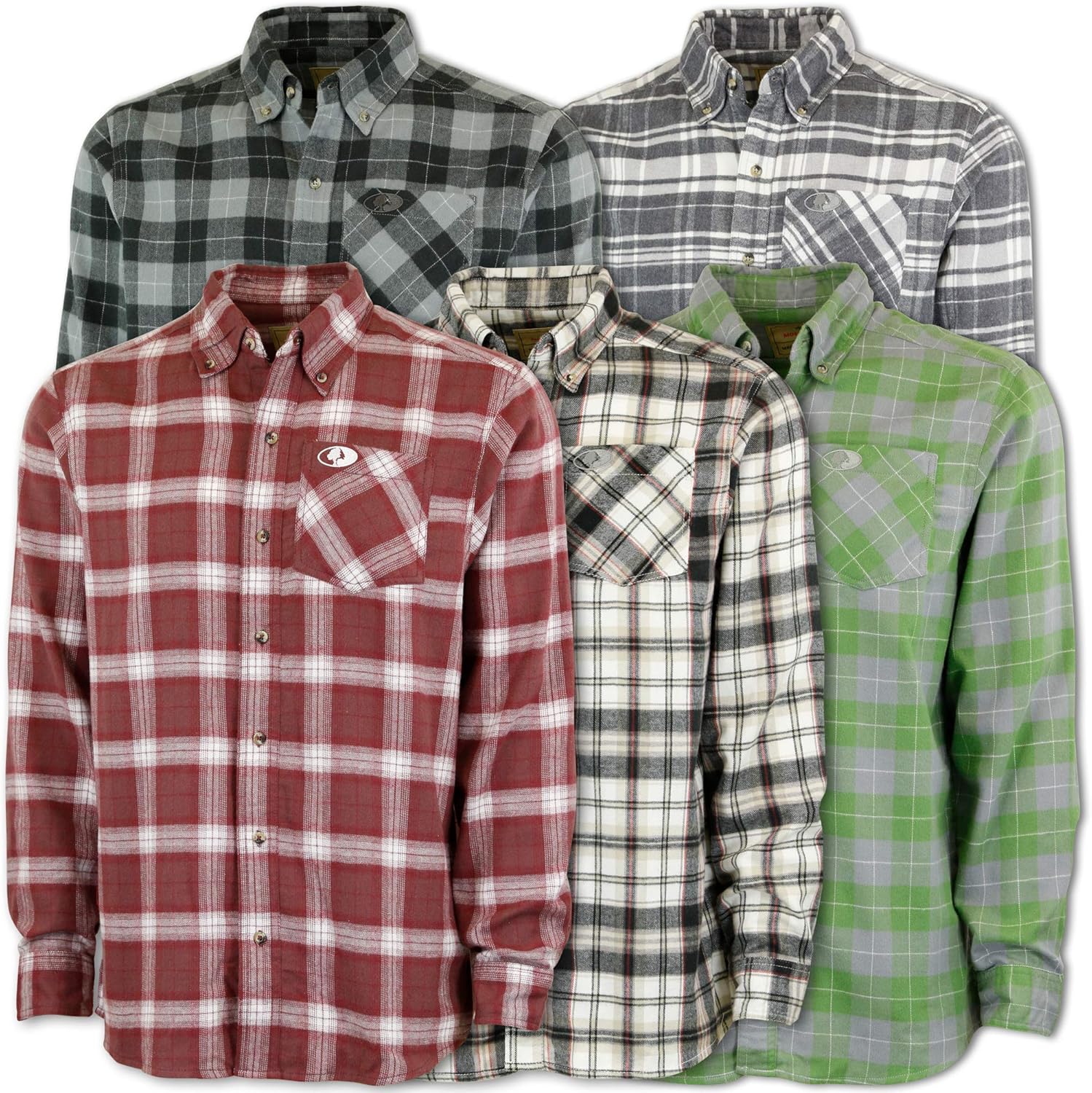 Mossy Oak Flannel Shirt for Men, Buffalo Plaid Long Sleeve Mens Flannel Shirts: Clothing