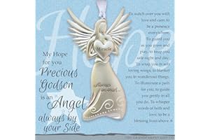 THE GRANDPARENT GIFT CO. Beautiful Angel - Gift for Godson On Baptism Confirmation Christening with Heartwarming Sentiment (Godson)