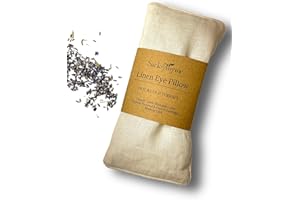 Sacksy Thyme Organic Linen Eye Pillow - Lavender & Flaxseed for Relaxation, Yoga, Stress Relief - Microwavable Heating Pad & Cool Compress - Made in USA - Gifts for Meditation