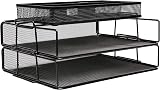 EXERZ Paper Sorters 2pcs Desk Organiser with Top Memo Holder Mesh 34x24.5x18cm view 8