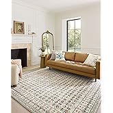 Loloi Rifle Paper Co. Eden Collection EDE-03 Lattice Ivory 7'-6" x 9'-6" Area Rug feat. CloudPile™