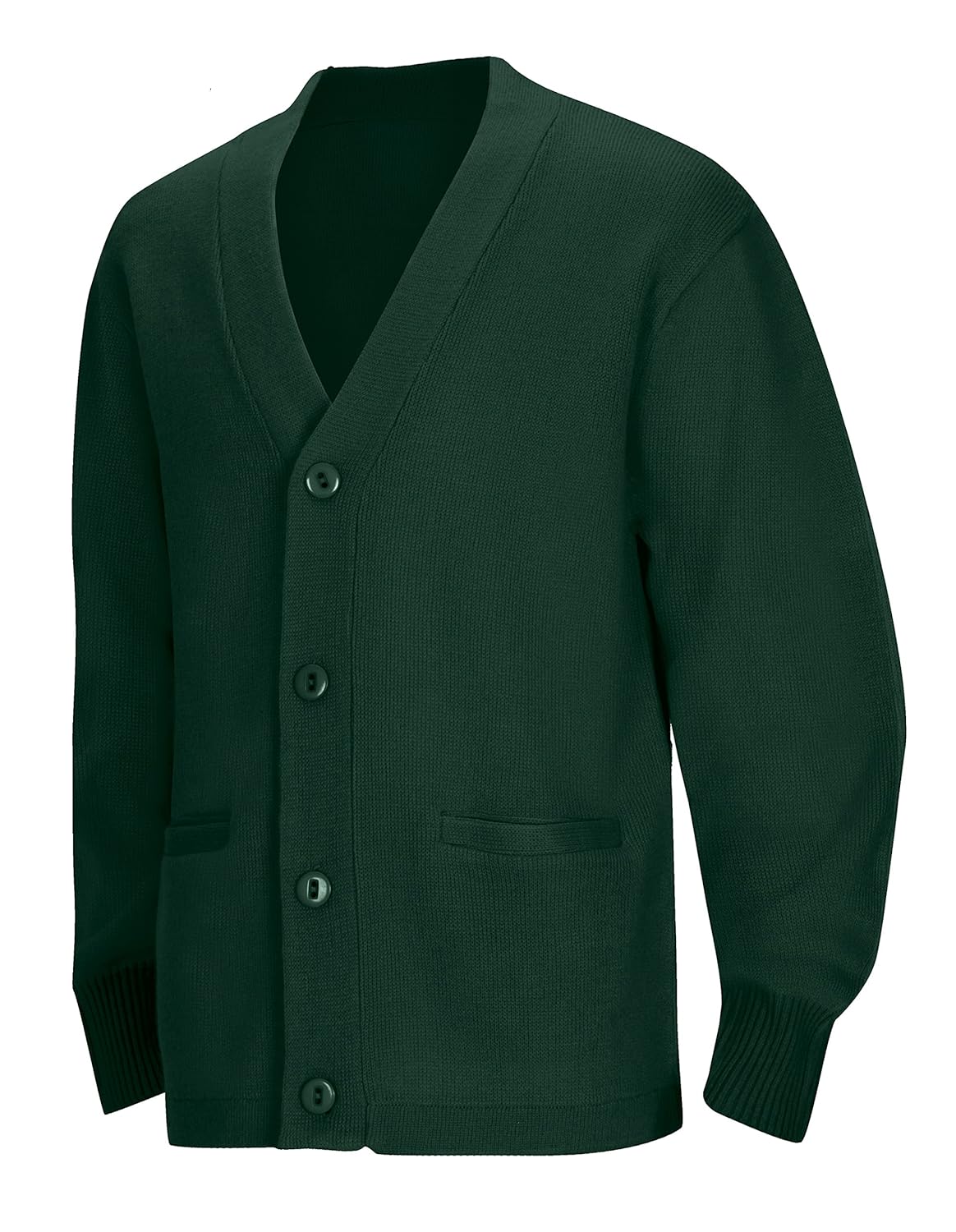 Classroom Big Boys Uniform Youth Unisex Cardigan Sweater Hunter Green Large