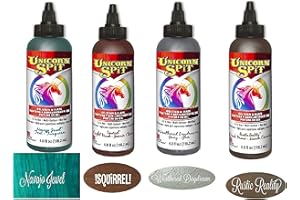 Unicorn SPiT Gel Stain and Paint Fall Complete Collection - Squirrel, Navajo Jewel, Weathered Daydream, and Rustic Reality 4 oz Bottles
