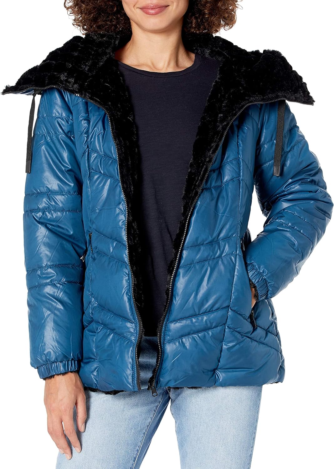 Steve Madden womens Reversible Puffer: Clothing