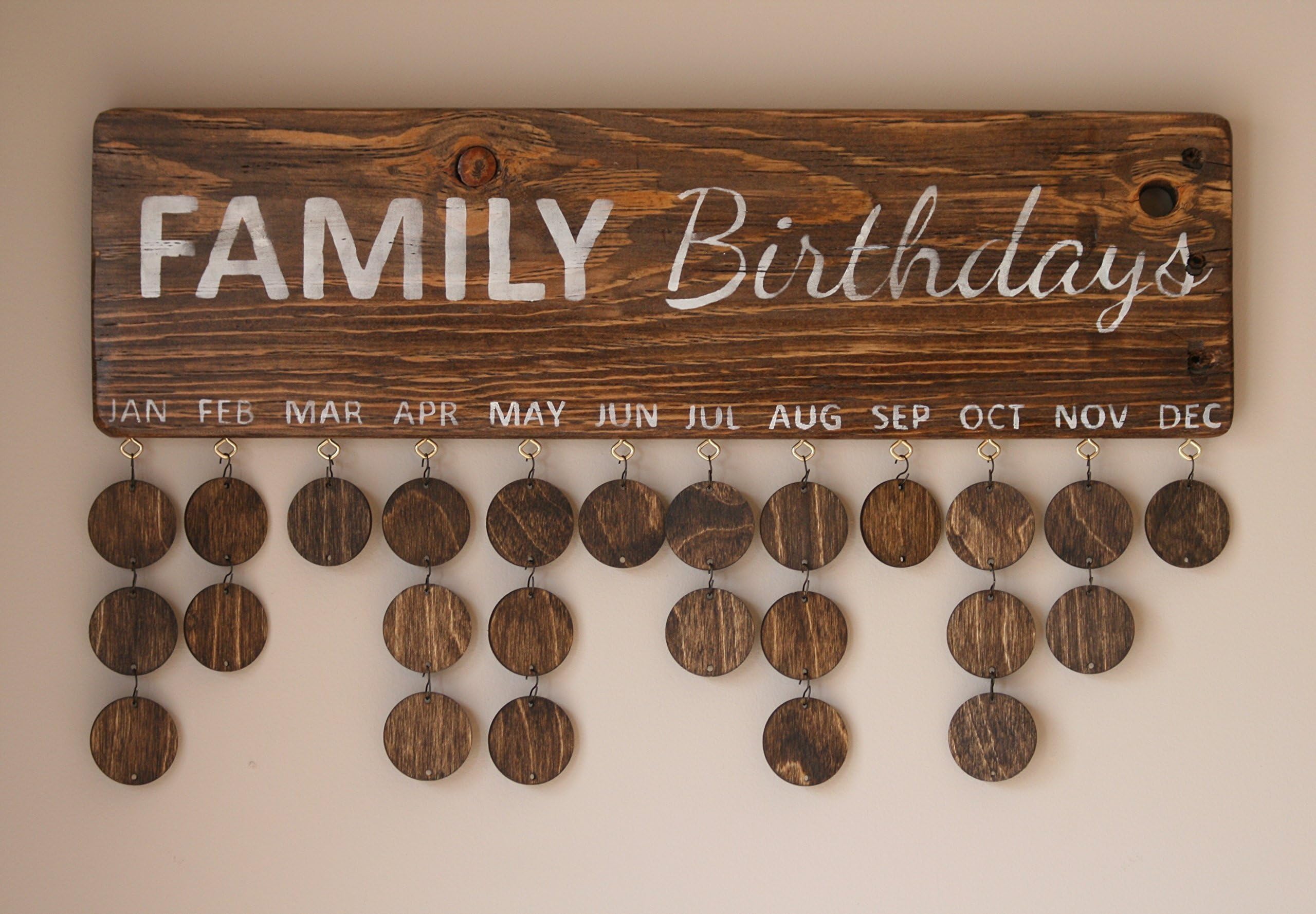 Family Birthday Sign, Family Calendar Sign, Family Birthday Board, Family Celebration Board, Rustic Wood Sign, Wood Sign