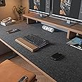 Large Felt Desk Mat,47.2"x 23.6",Non-Slip Desk Pad for Office and Home,120x60cm Full Table Mouse Pad,Keyboard Mats for Desk,Desktop Protection(Dark Gray)