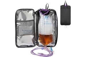 Meesyn Insulated Cover for Enteral Gravity Feeding Bag for G J GJ Tube G-tube Gtube Accessories Supplies Nutrition Liquid Insulation Cooler Fits 500ml to 1200ml Feeding Pump Bag