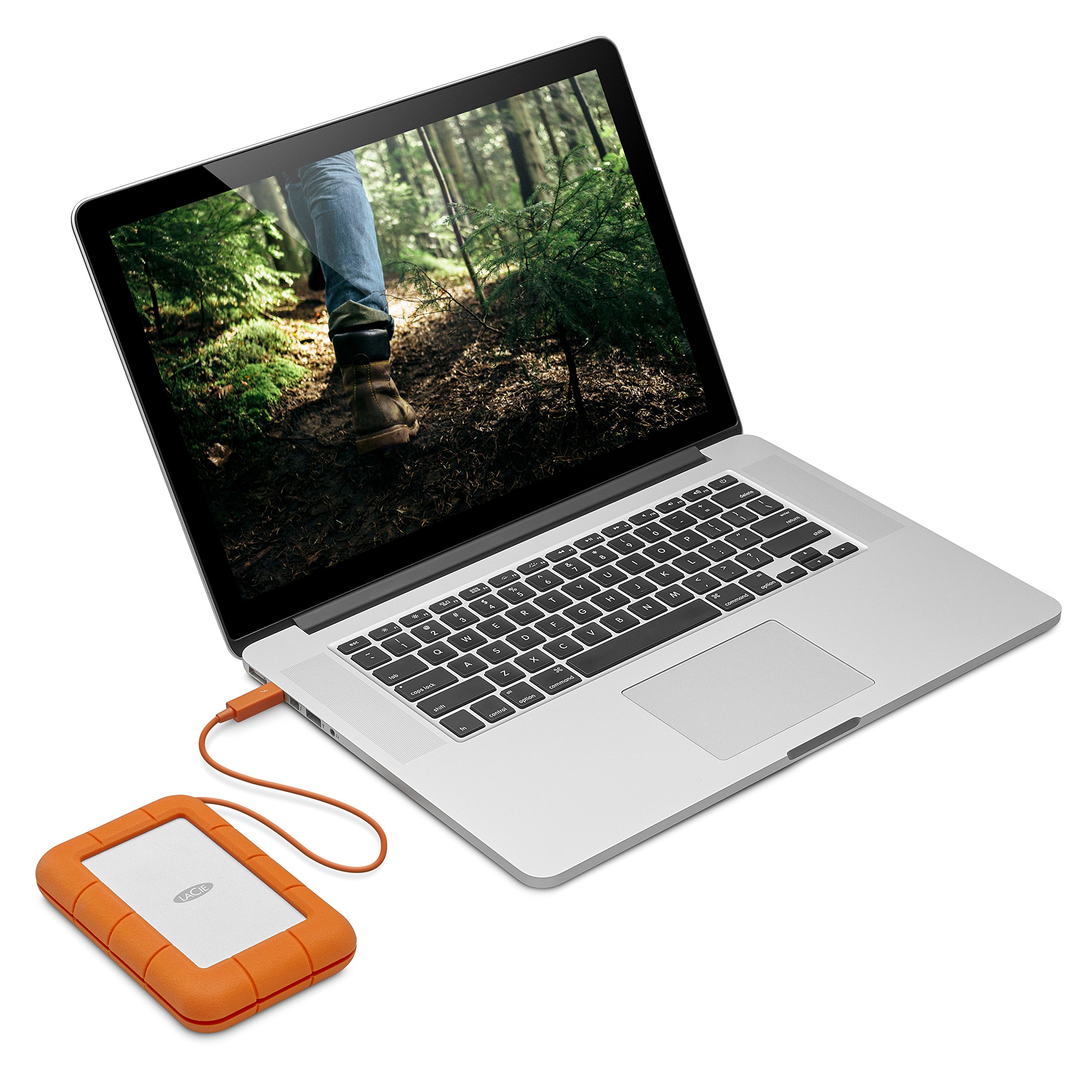 LaCie Rugged USB-C, 4TB, Portable External Hard Drive, Drop, Shock, Dust, Rain Resistant, for Mac & PC (STFR4000800)