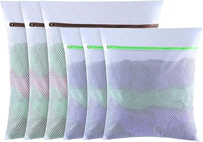 GOGODA Diamond Mesh Laundry Bags 6 PCS Delicates Protector Washer Safe
