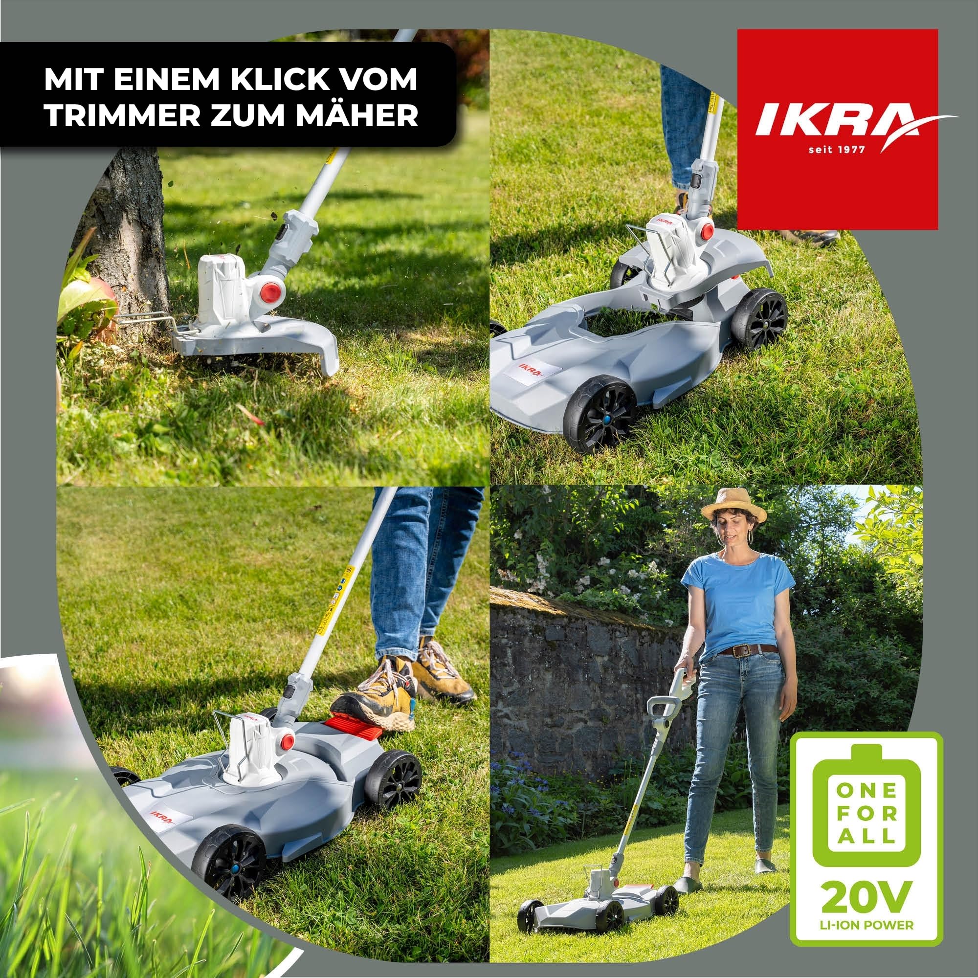 IKRA 2in1 Akku Rasentrimmer Rasenmäher IART 2030 F inkl. Fadenspule 2