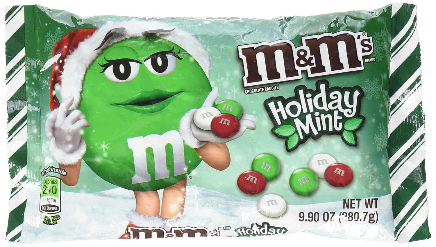 M&M'S Christmas Mint Chocolate Candy 9.9Ounce Bag Candy