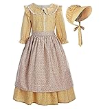 ReliBeauty Pioneer Girl Costume Colonial Prairie