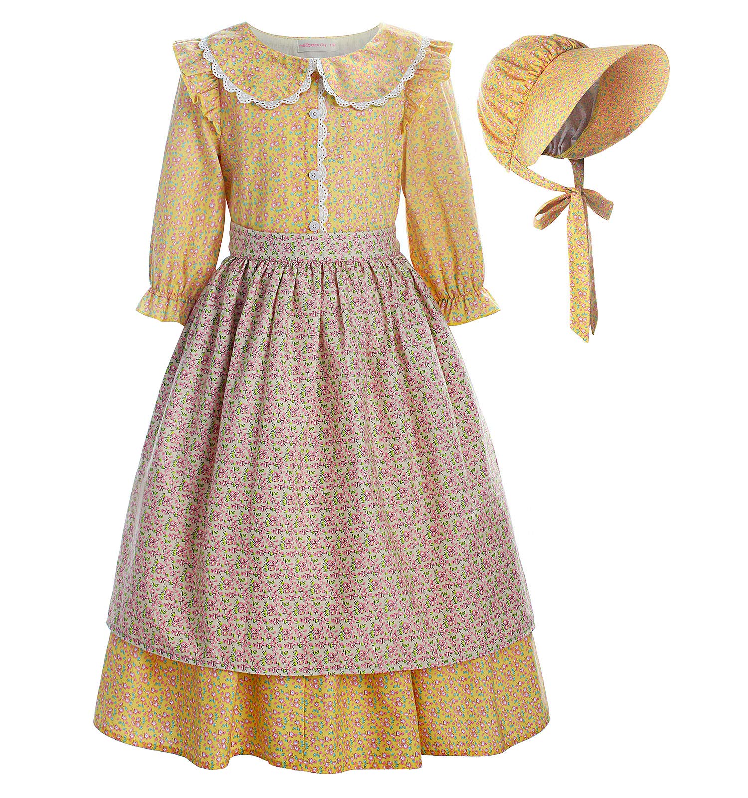 Photo 1 of ReliBeauty Pioneer Girl Costume Colonial Prairie Dress Yellow 150
