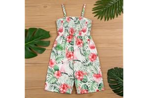 Kid Girl Jumpsuit Shorts Playsuit Little Girls Summer Cute Playwear Floral Print Kids One Piece Outfits