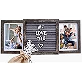 Custom Picture Frames – Personalized Picture Frame in Brown – Custom Photo Gifts for Dad, Mom, Grandpa, or Papa – Two 6x4 Photos with Customizable Felt Letter Board – Keepsake for Family Memories