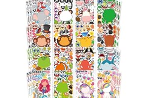 MISS FANTASY Stickers for Kids - 48 Sheets Make a Animal Face Stickers - Crafts Goodie Bags Stuffers Party Favors Activities Gifts for Kids Toddler Christmas Birthday School Classroom Supplies Age 4-8