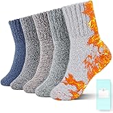 Fuzzy Socks For Women 5 Pairs Thermal Thick Winter Warm Cozy Comfy Fluffy Slipper Socks Gifts for Women
