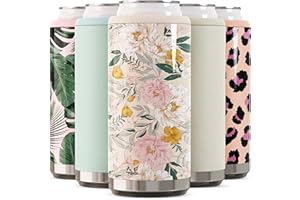 MAARS DRINKWARE Maars Skinny Can Cooler for Slim Beer & Hard Seltzer | Stainless Steel 12oz Sleeve, Double Wall Vacuum Insulated Drink Holder - Blush Floral