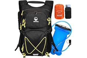 ONETOALL Hydration Backpack, 22L Hiking Backpack with 2L Leak-Proof Bladder, Sewn-in Rain Cover & Waterproof Zippers, Insulat
