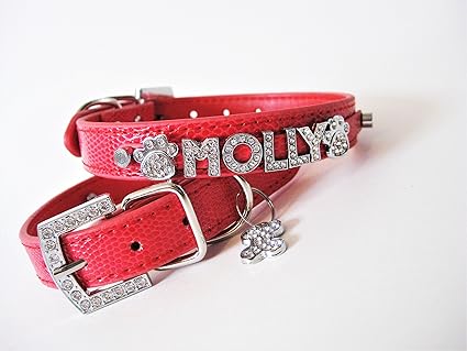 Red bling dog collar Clearance