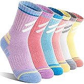 MOGGEI Kids Merino Wool Hiking Socks Boys Girls Toddler Thermal Winter Warm Thick Cushioned Moisture Wicking Socks 6 Pairs