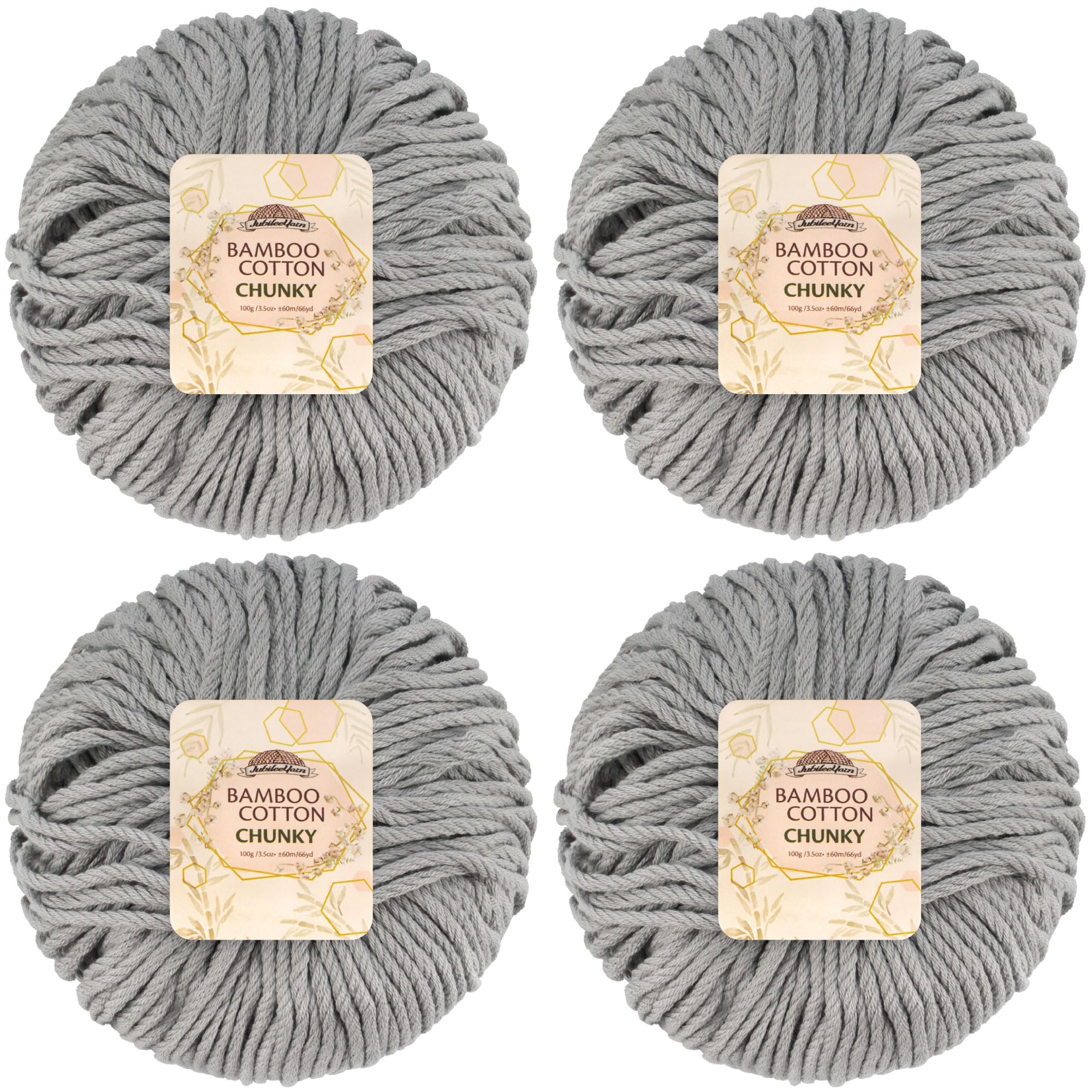 JubileeYarn Bamboo Cotton Chunky Yarn - 100g/Ball - Smoky Sky - 4 Balls — image 1