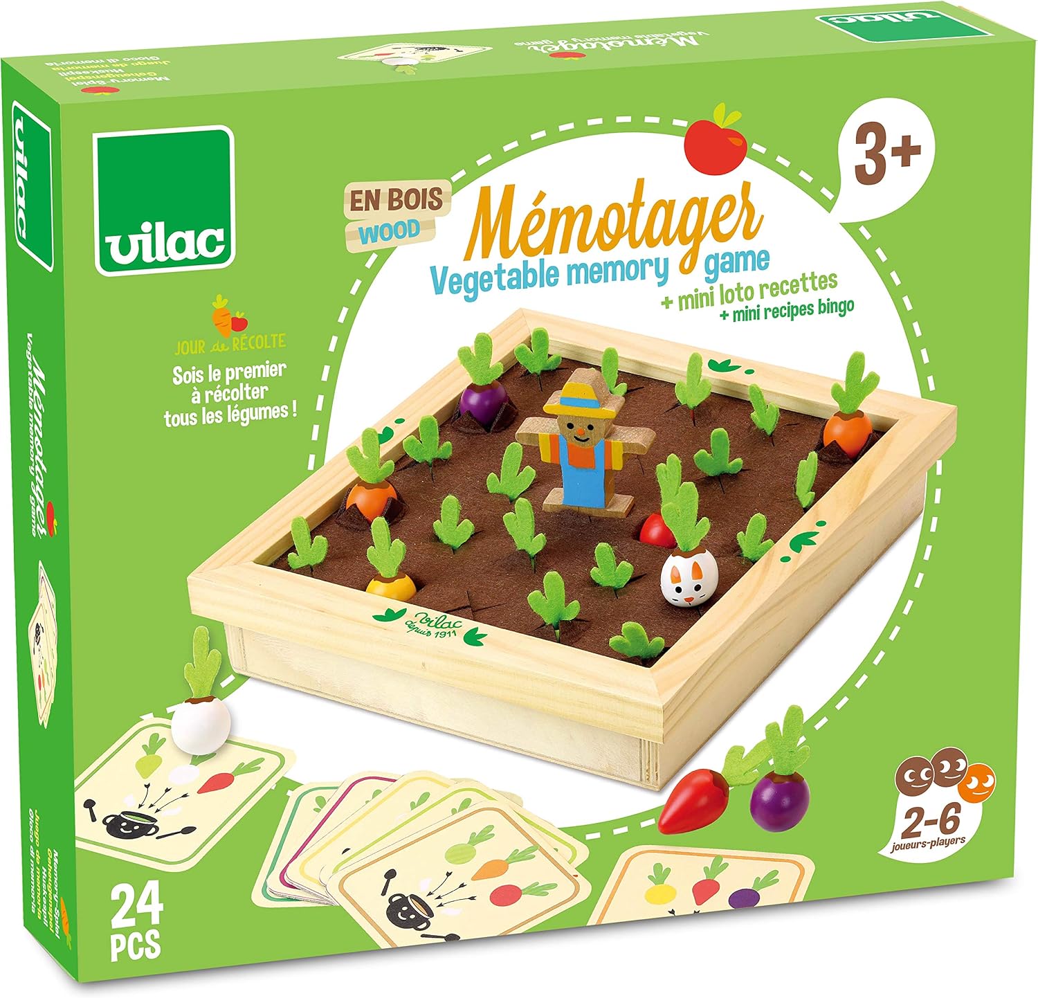 Vilac Memory & Observation Games, Child Board Games, Travel Games for Children Family Games, Wooden Board Games, 3+ Years, Multicolored - Image 3